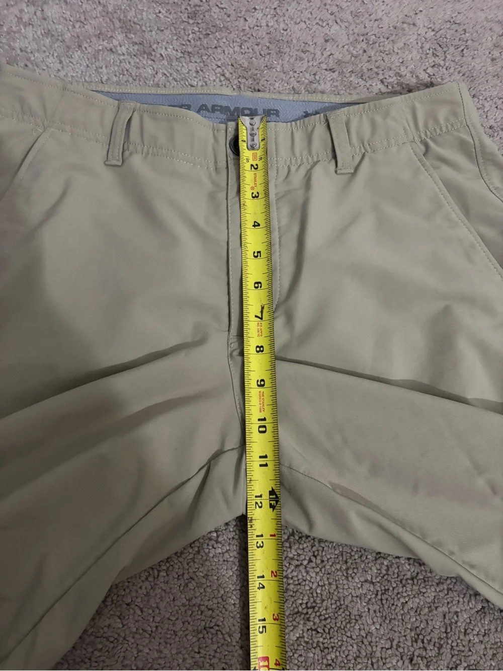 Under Armour Match Play Golf Pants Men Beige Straight Leg Nylon Blend Stretch
